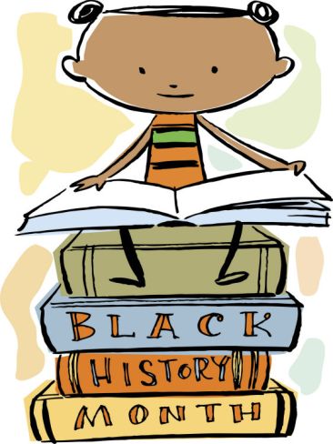 Book Reading Atop Books During Black History Month Photo.