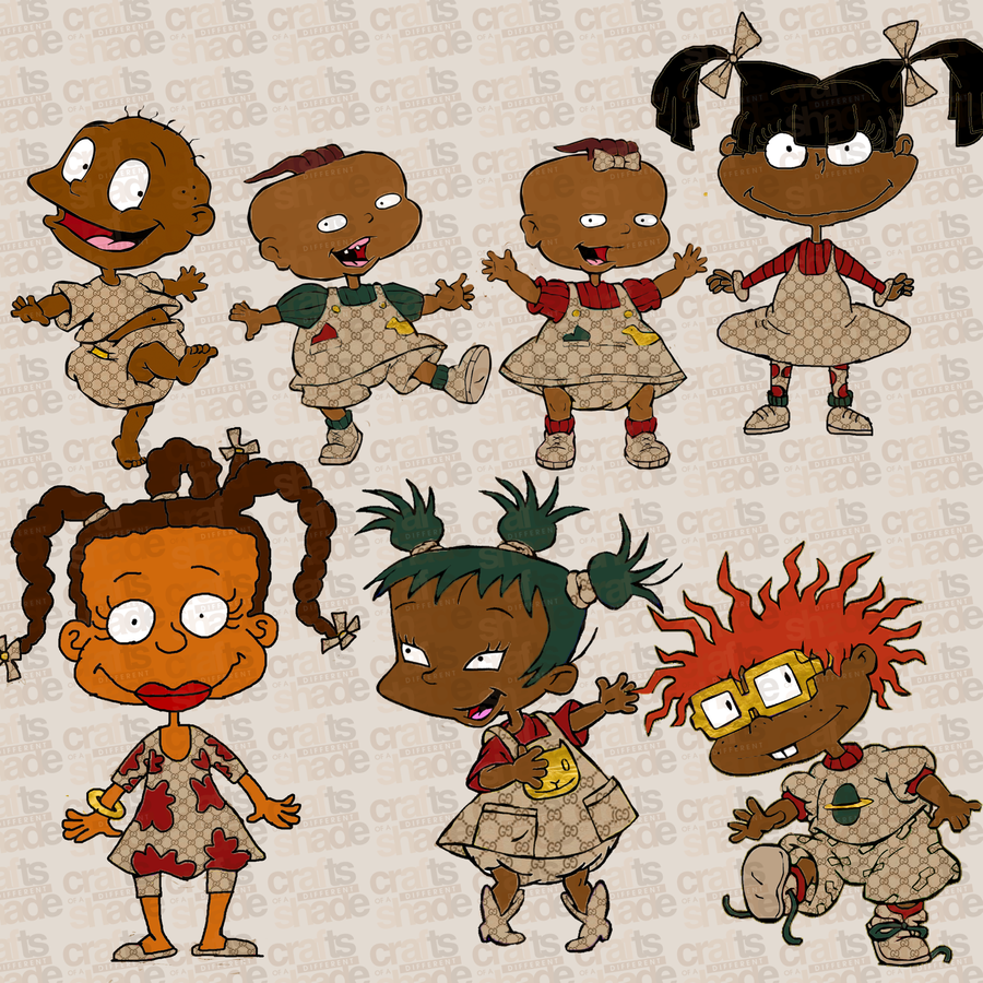 GUCCI INSPIRED RUGRATS MELANIN AFRICAN AMERICAN CLIPART.