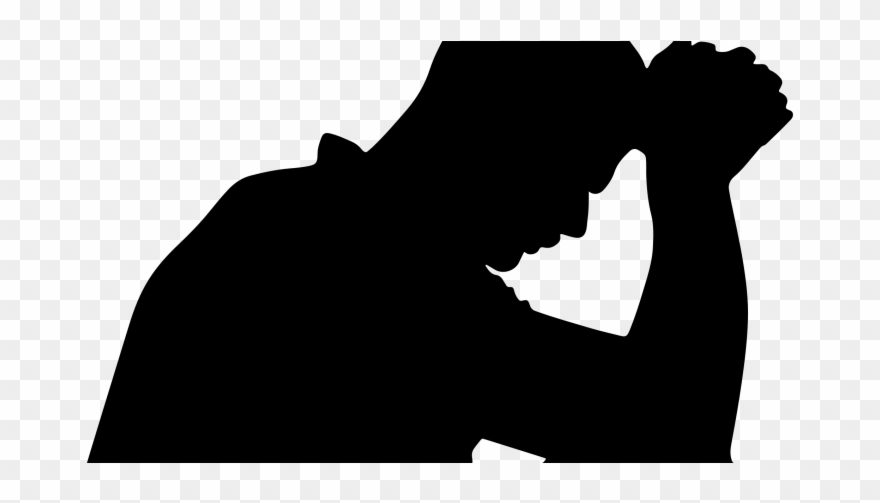 African American Man Praying Silhouette Clipart (#4212282.