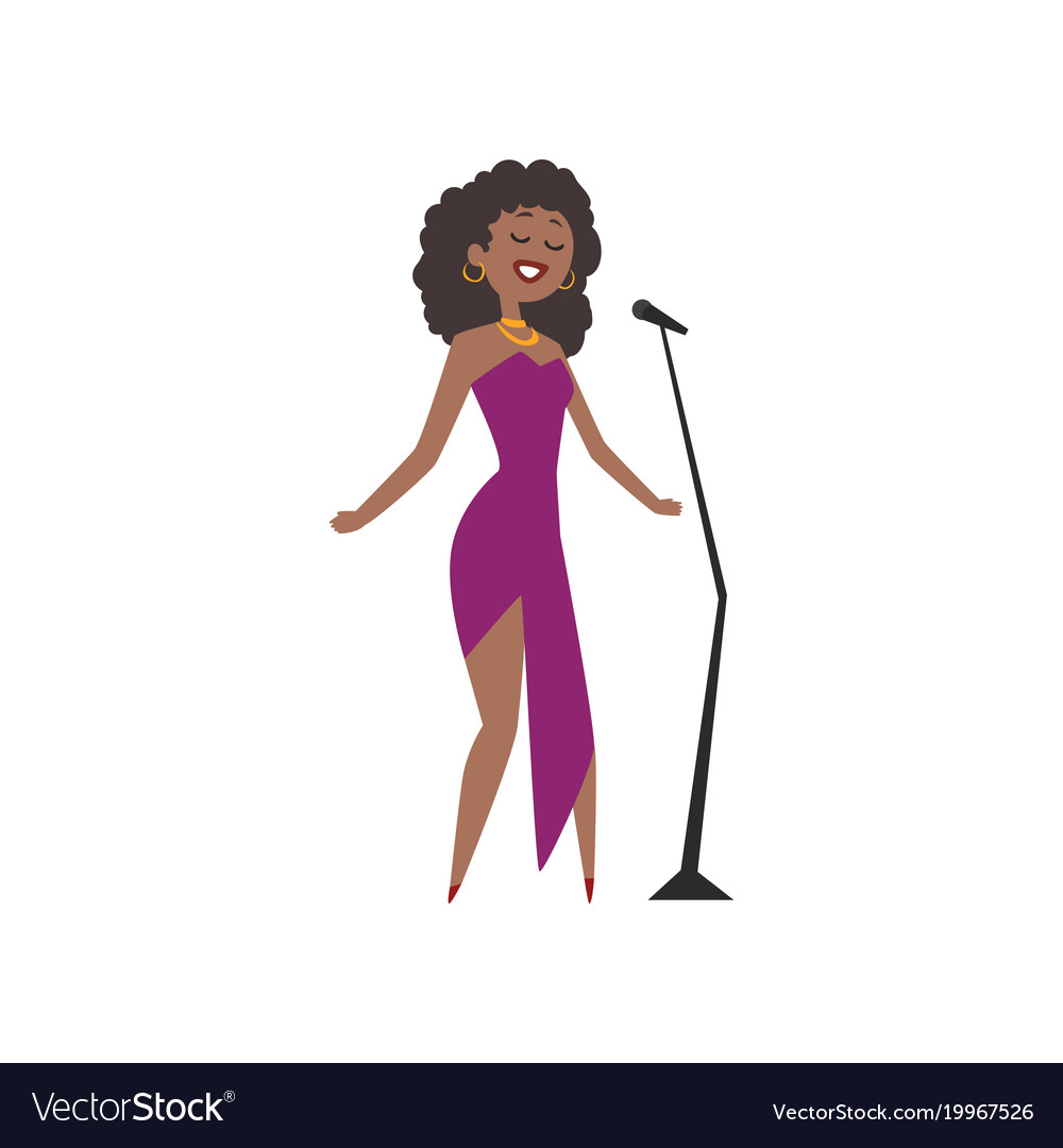 African american jazz singer beautiful woman in.