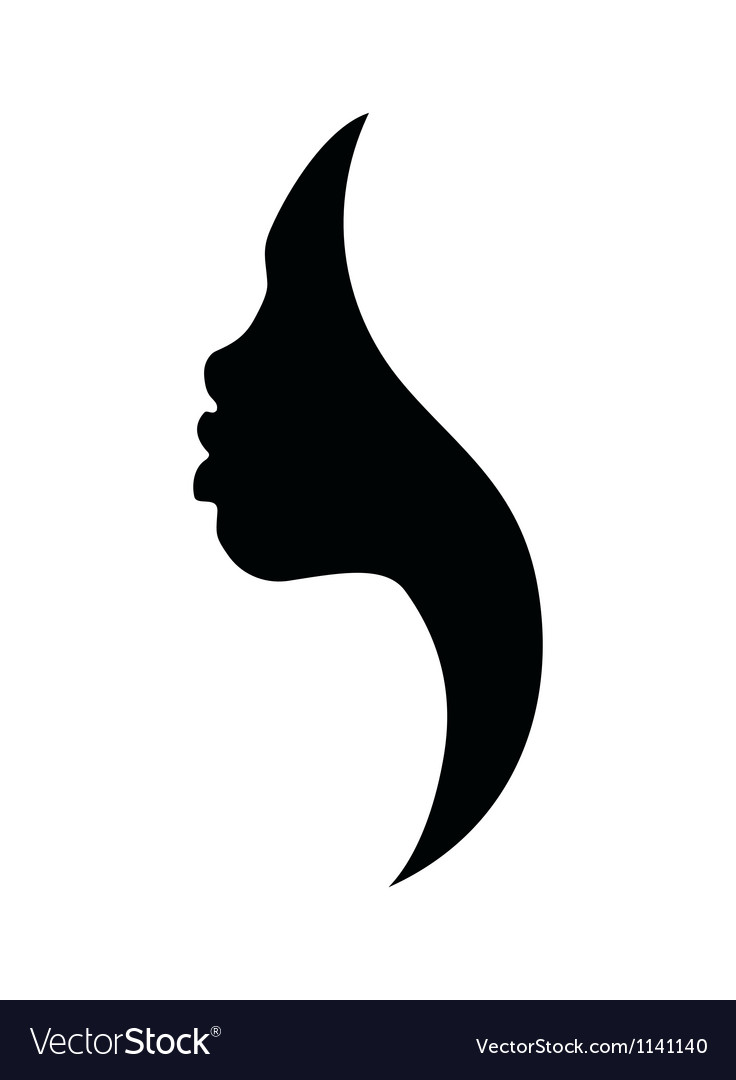 African american woman face profile.