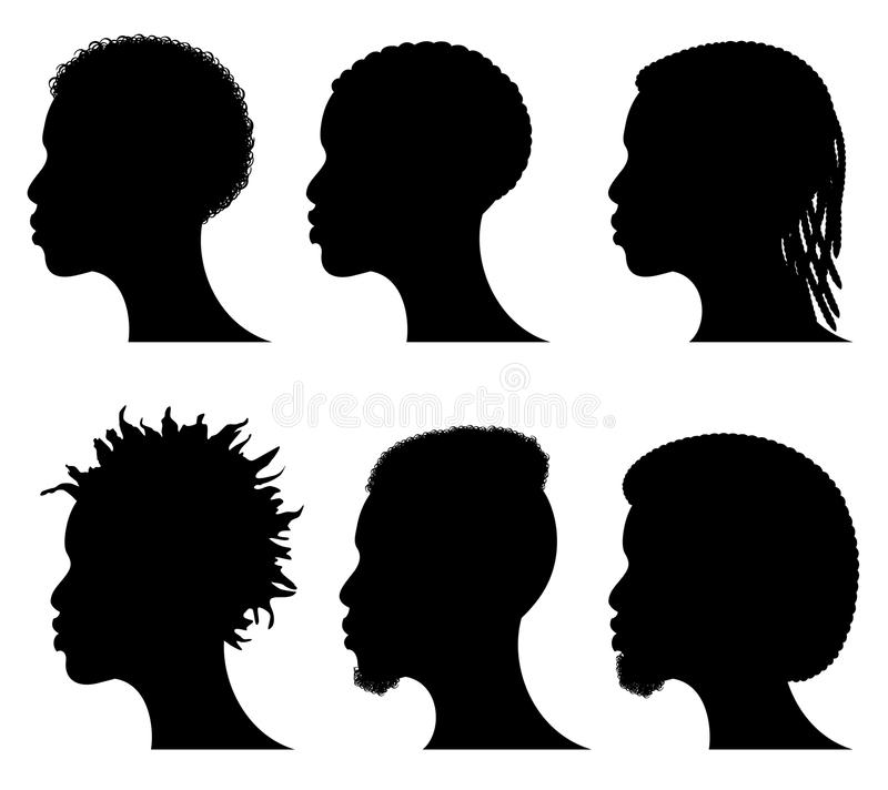 African American Man Silhouette Profile.