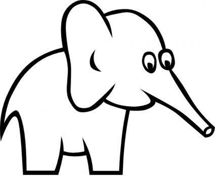 Cartoon Outline Elephant clip art Clipart Graphic.