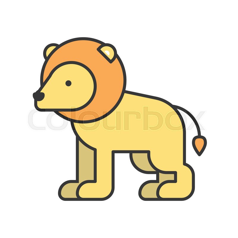 Lion vector, African animal in zoo.