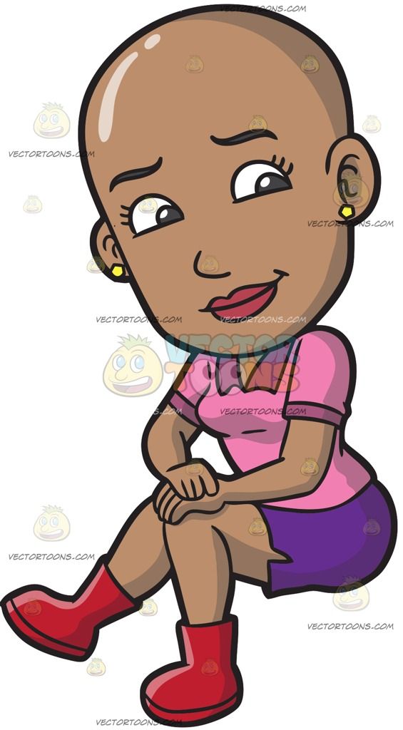 A Finesse Bald Black Woman : A bald black woman wearing a.