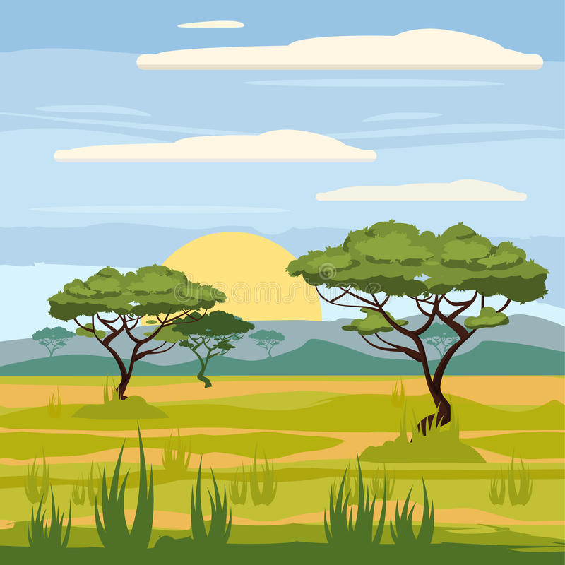 African Landscape Stock Illustrations.