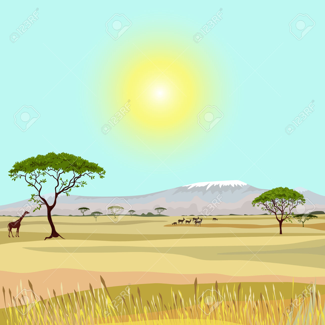 African Savannah Clipart.