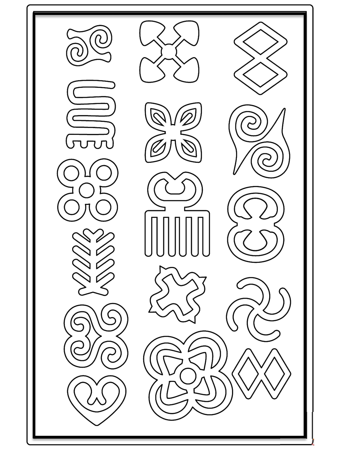 African Symbols, Coloring Pages And Other Free Printable.