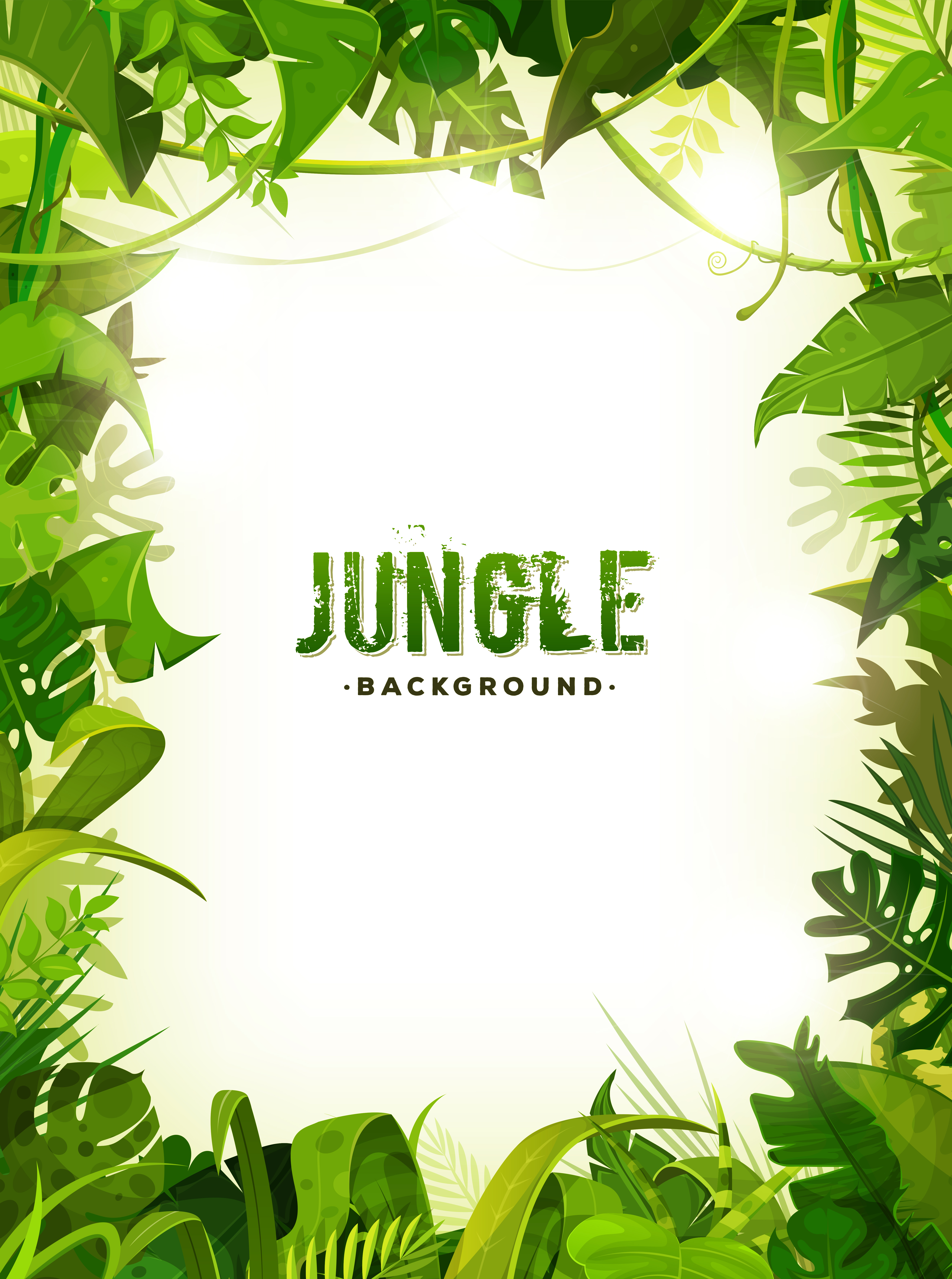 Jungle Tropical Leaves Background.