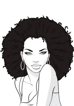 Afro clipart sketch, Afro sketch Transparent FREE for.