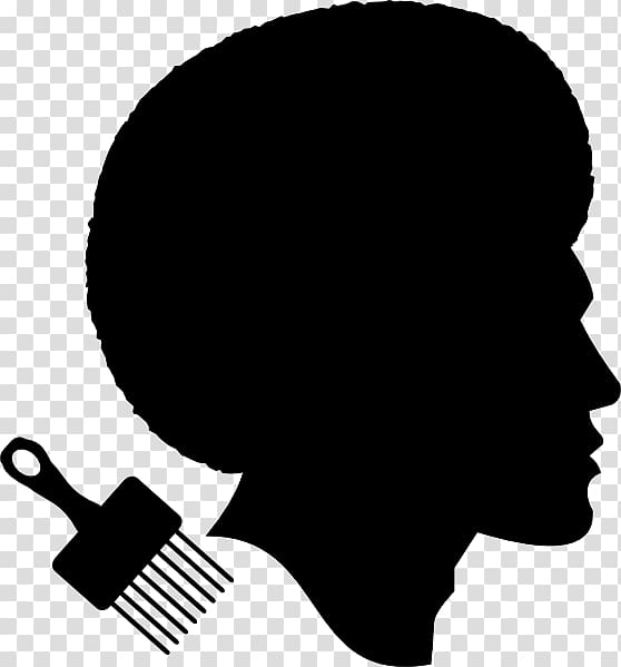 African American Silhouette Male , afro transparent.