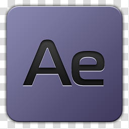 Icon , Adobe After Effects, purple and black Ae logo.