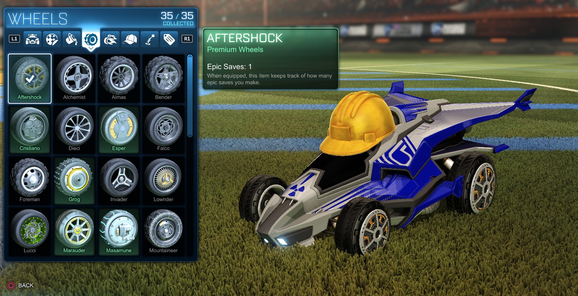 For some reason my Aftershock wheels track epic saves : RocketLeague.