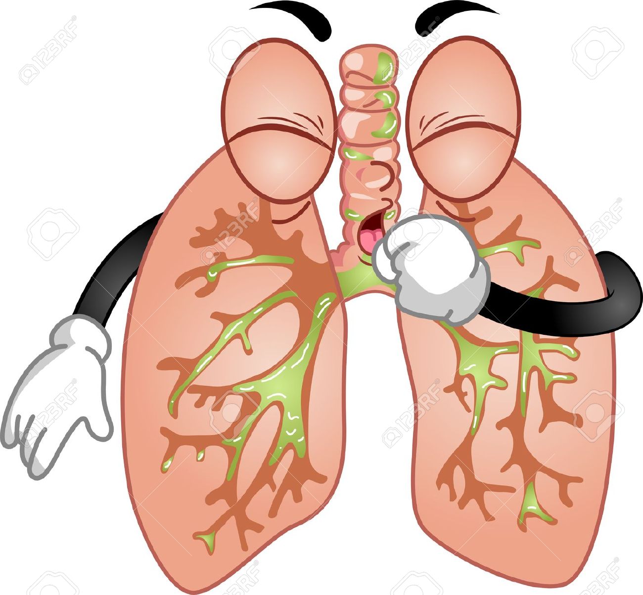 Person coughing clipart.