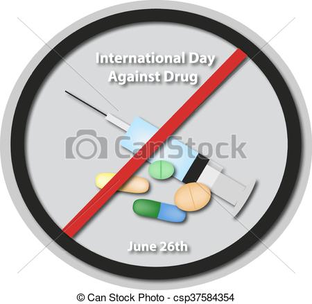 Clipart Vector of International Day Against Drug.