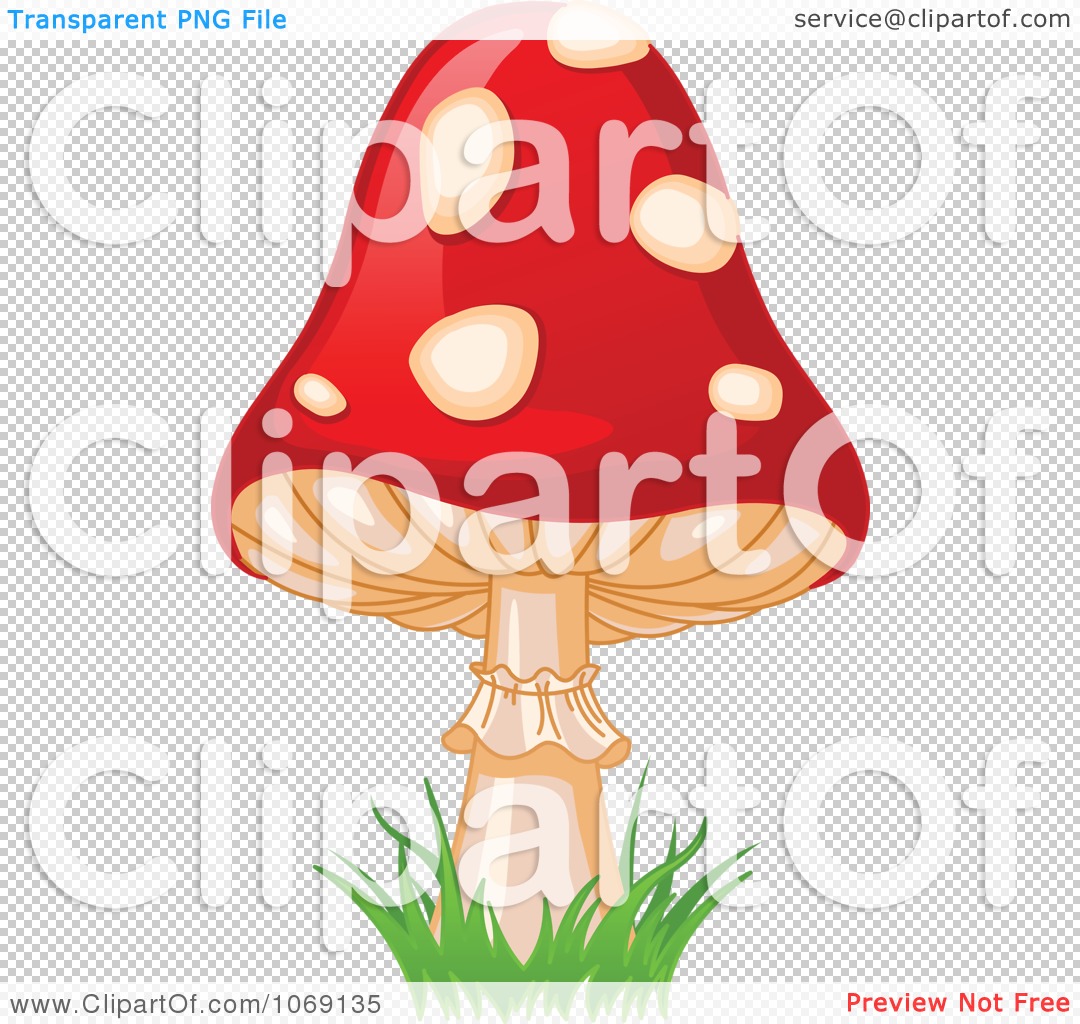 Clipart Fly Agaric Mushroom And Grass.