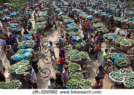 Stock Photo of Wholesale mango market at Kansat. Chapainawabganj.
