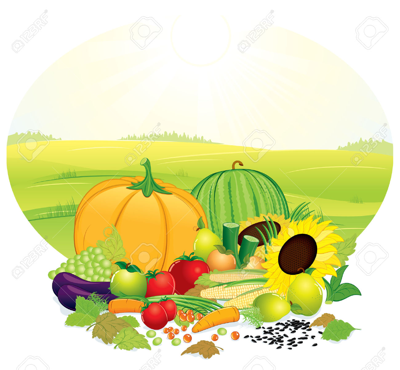 Harvesting Crops Clipart.