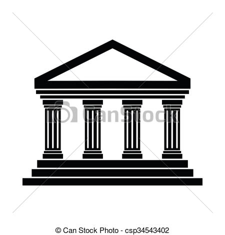 Vector Clipart of Temple of Concordia at Agrigento, Italy icon in.