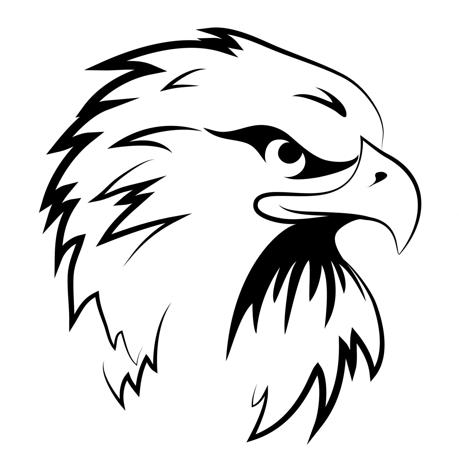 Black and White Eagle Head Clipart.