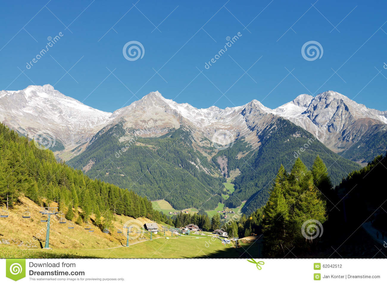 Overlooking A Mountain Range From The Klausberg, Ahrntal, Trentino.