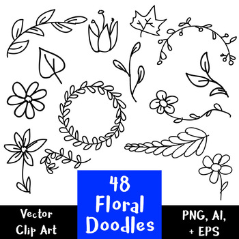 48 Floral Doodles.