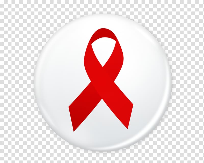 World AIDS Day Red ribbon Symbol Sign, Red ribbon badge transparent.