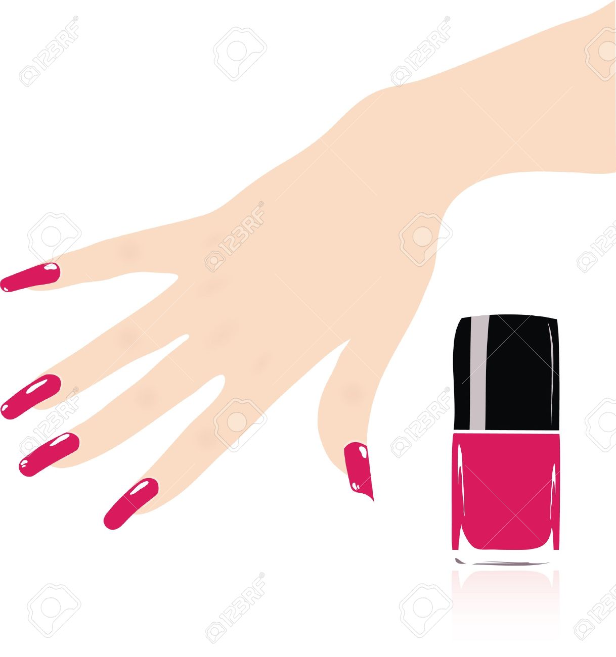 Nail Polish Hand Clipart.