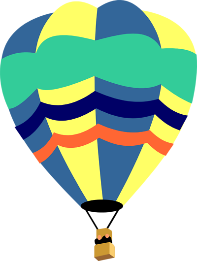 Hot Air Balloon Clip Art Outline.