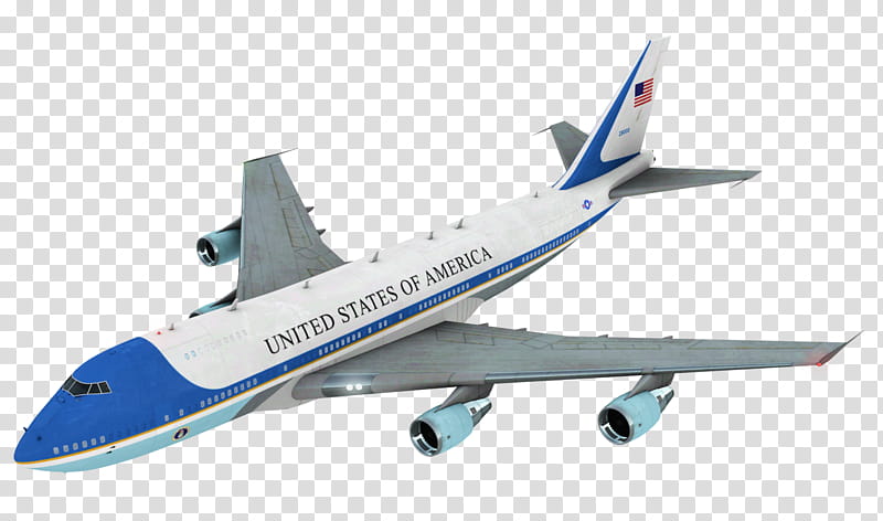 Airliners , Air Force One plane transparent background PNG.