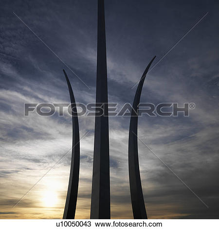 Stock Photo of Three spires of Air Force Memorial in Arlington.