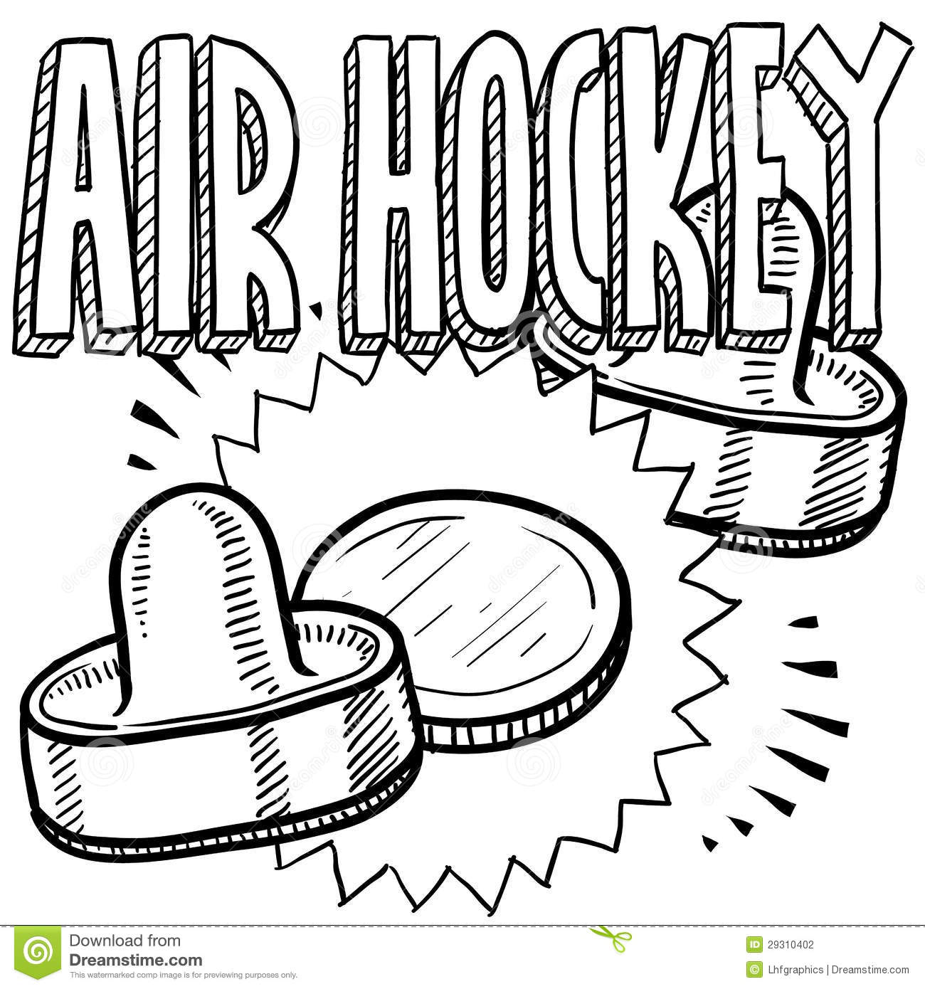 Air Hockey Game Clipart.