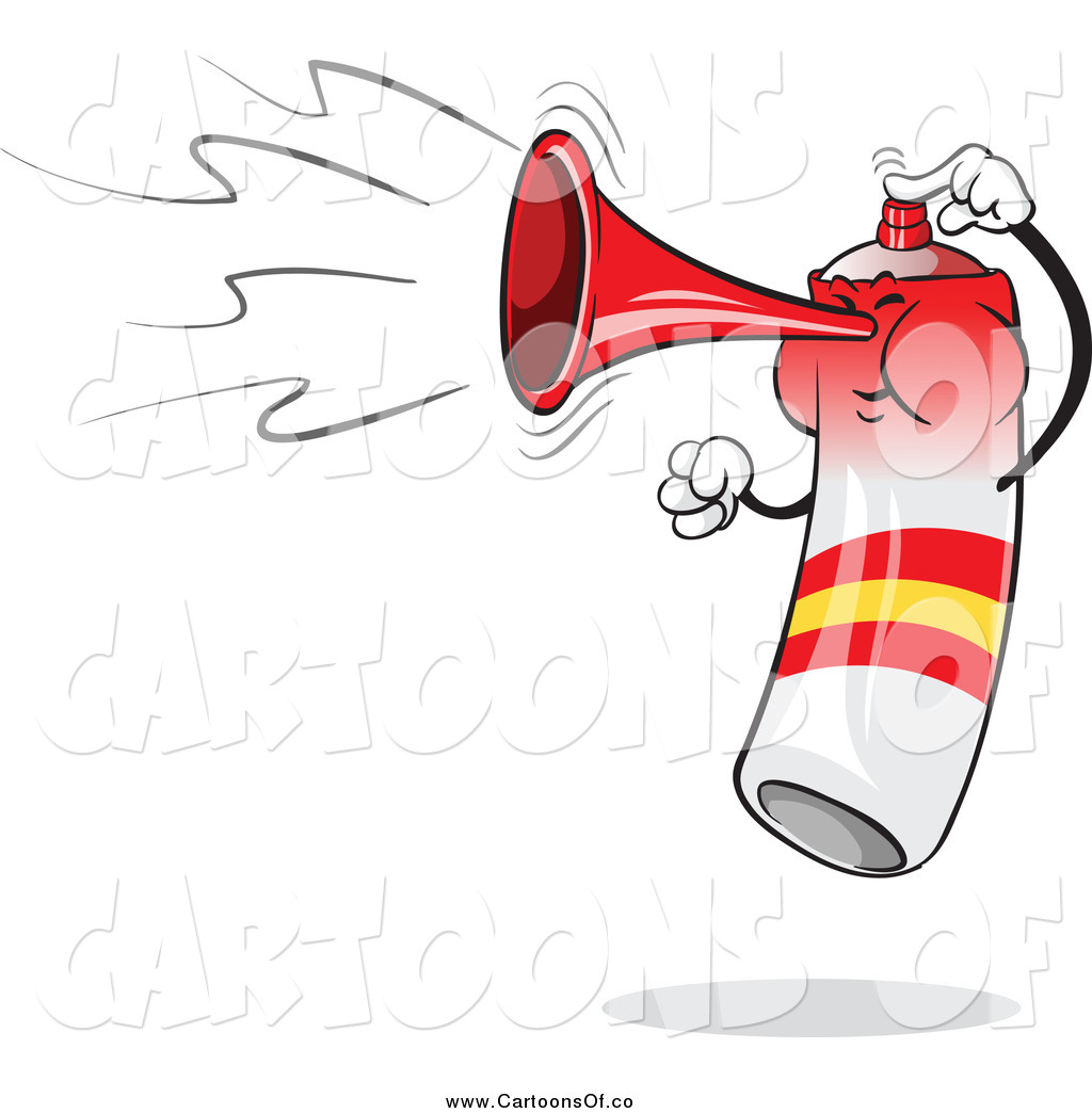 Vector Illustration of a Spain Flag Air Horn Blowing and.