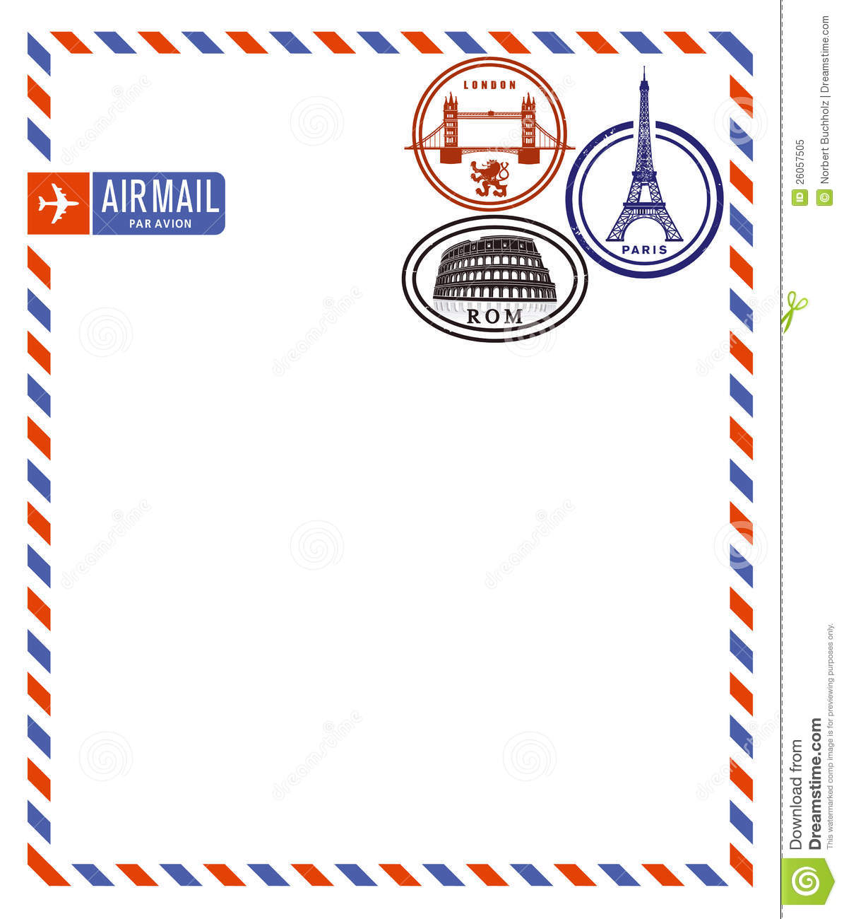 Airmail letter clipart.