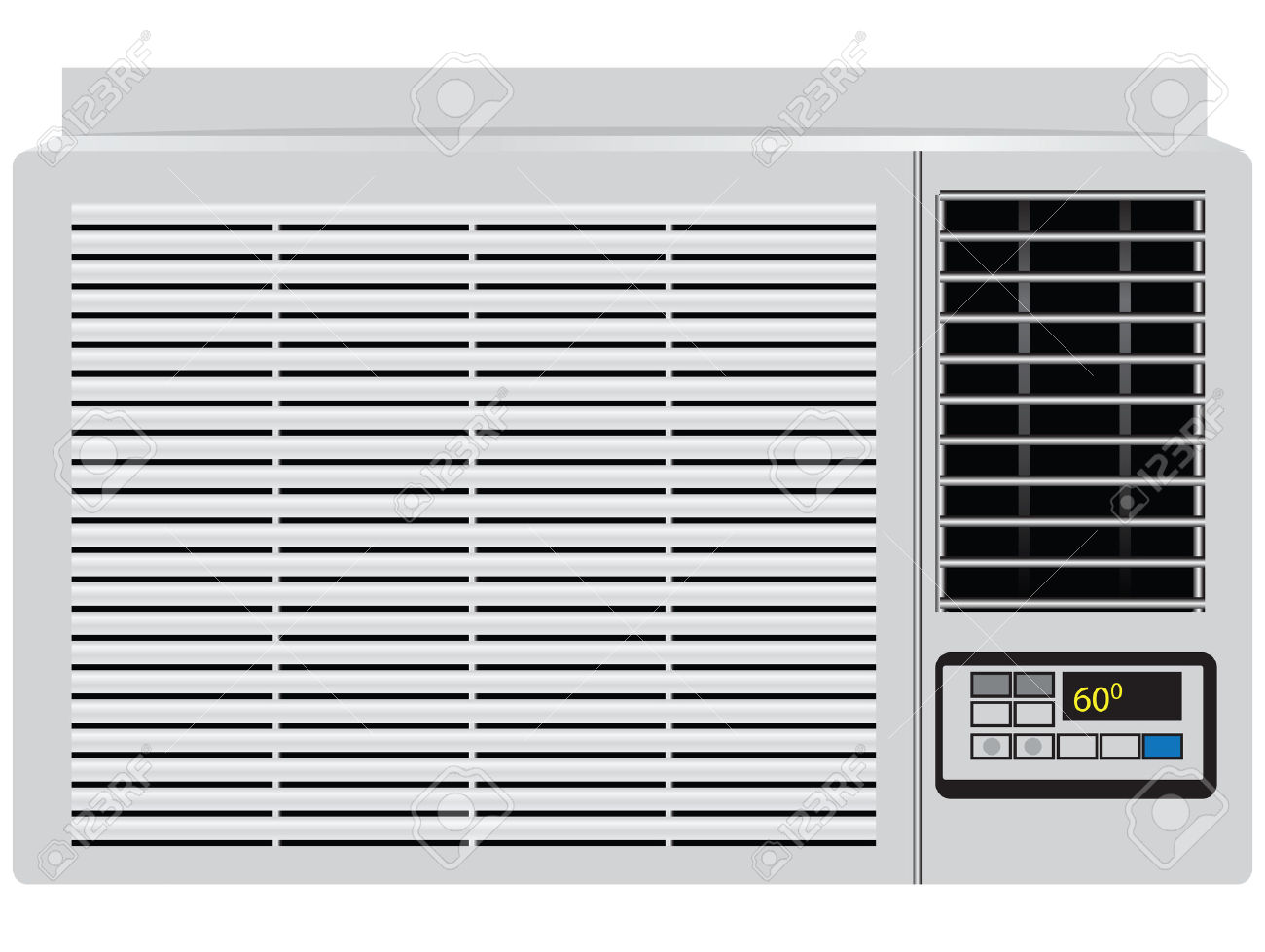 Appliance Built In Window Air Conditioner. Vector Illustration.