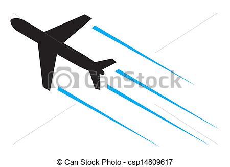 Vector Clip Art of Flying airplane.