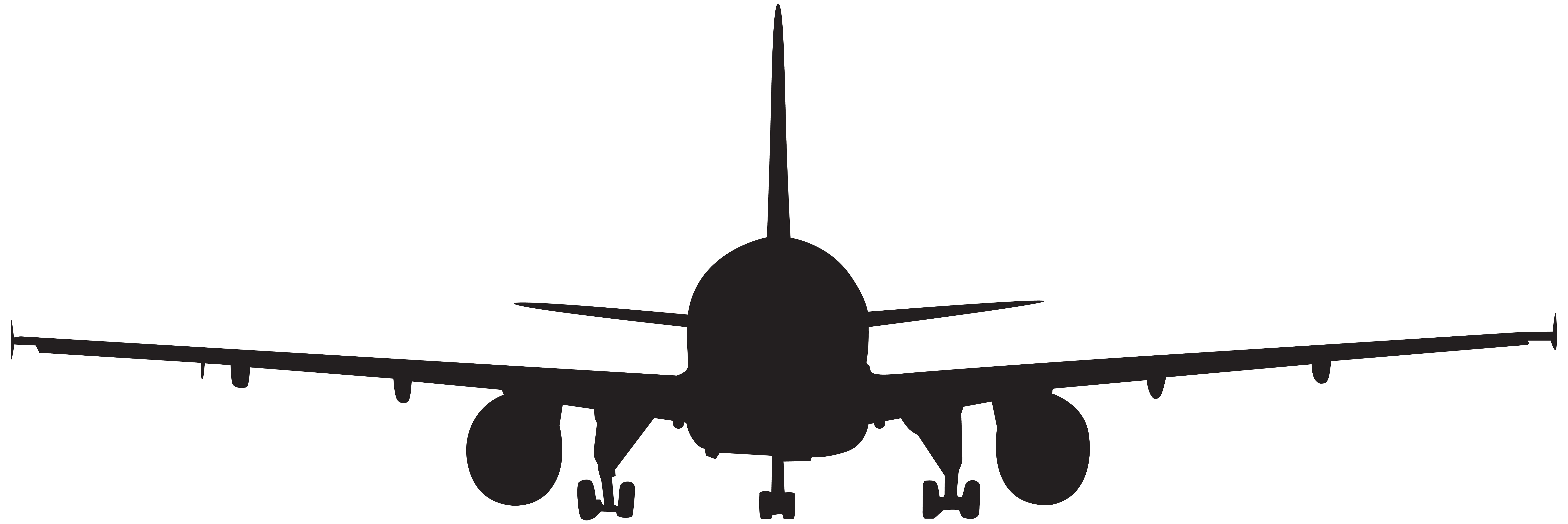 Airplane Silhouette Clip Art PNG Image.