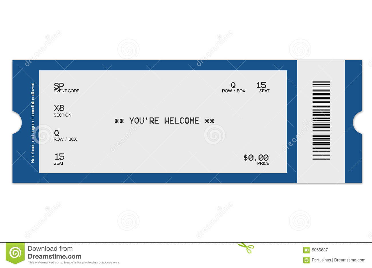 Blank Ticketmaster Ticket Template