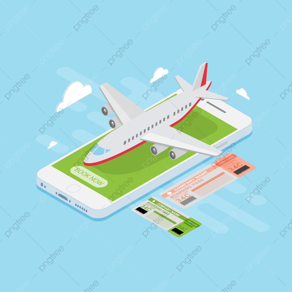 Airline Ticket Online Booking Design Concept, Airline.