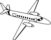 Free Black and White Aircraft Outline Clipart.