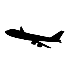 Free Airplane white and black Clipart Image｜Illustoon.