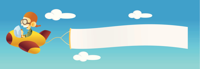 Airplane With Banner Clipart.
