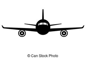 Airplane clipart front view.