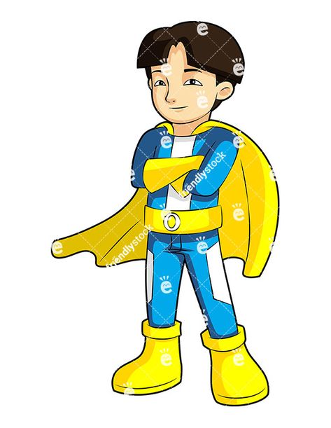 An Asian Boy Dressed As A Superhero.