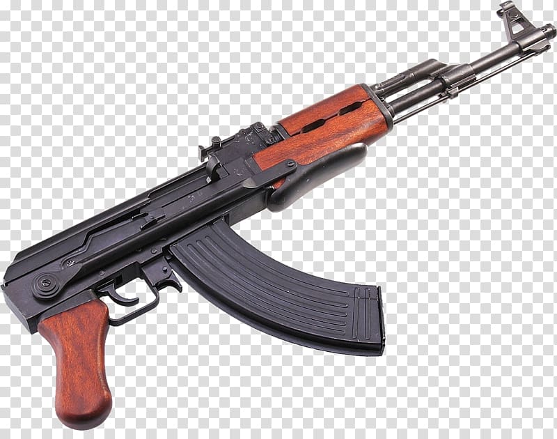 AK 47 transparent background PNG clipart.