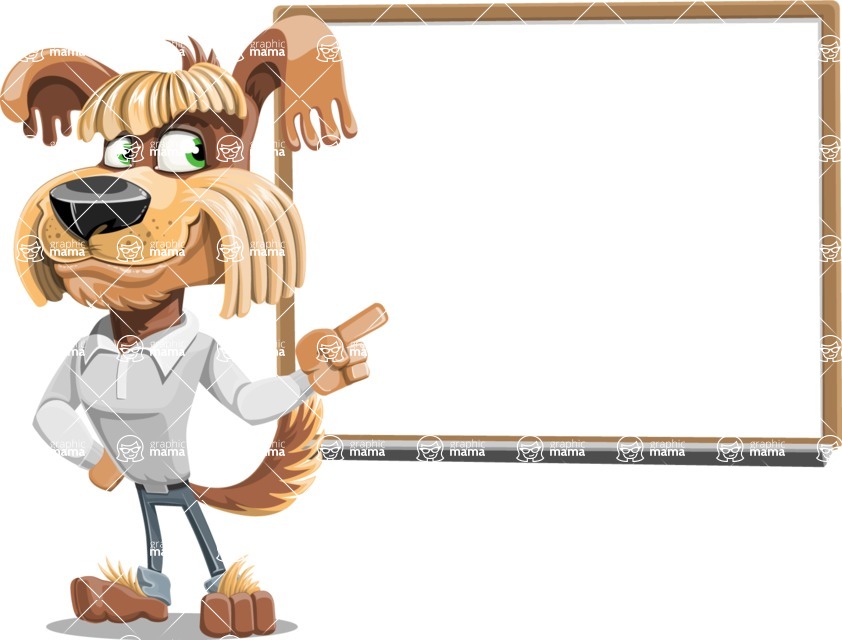 Fluffy Dog Cartoon Vector Character AKA Pinky Funk.
