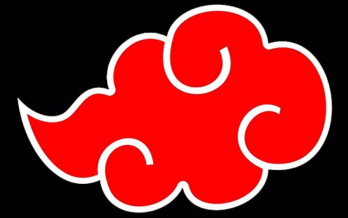 Dan\'s Decals Naruto Akatsuki\'s Cloud Decal, Uchiha Symbol Sticker, Sasuke  Itachi Uchiha, Uzamaki (H 5 by L 9 Inches, White and Red).