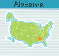 Fifty US States: Alabama Clipart.
