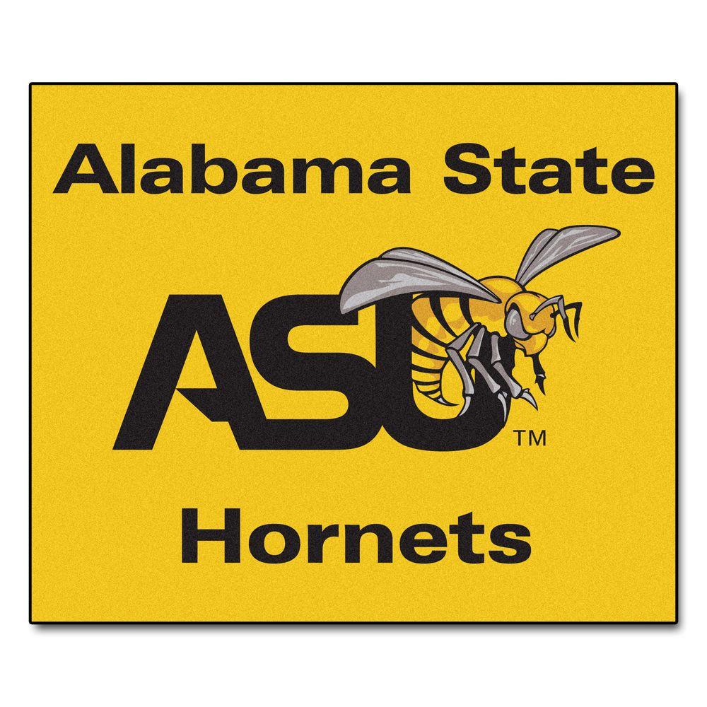 FANMATS NCAA Alabama State University Yellow 5 ft. x 6 ft. Area Rug.