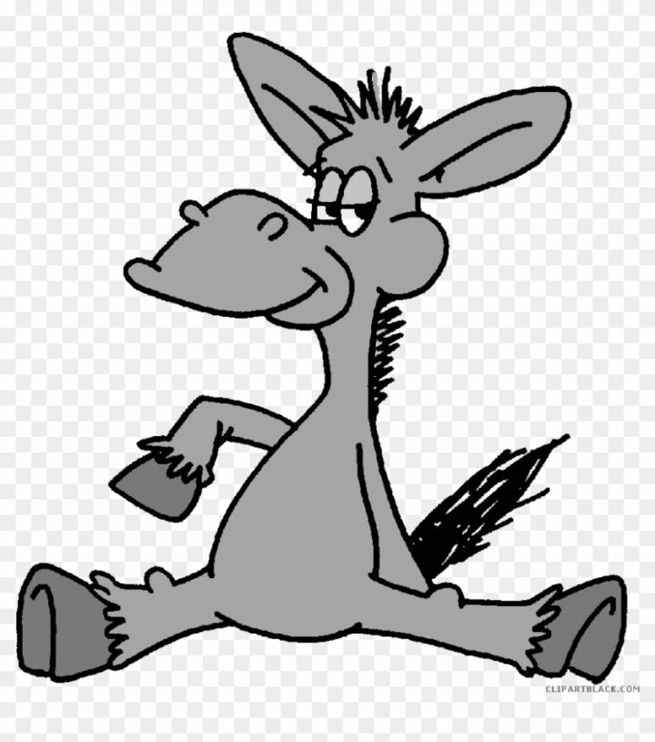 Cartoon Donkey Animal Free Black White Clipart Images Alamo.